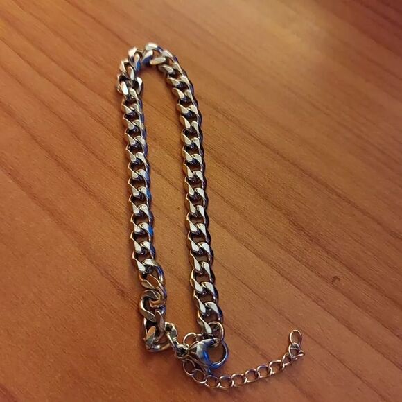 👍206👍 CUBAN STAINLESS STEEL CLASSIC UNISEX CHAIN BRACELET - Picture 9 of 13